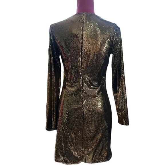 MICHAEL Michael Kors Gold Sequined Stretch Tulle Dress - NWT - Picture 4 of 9